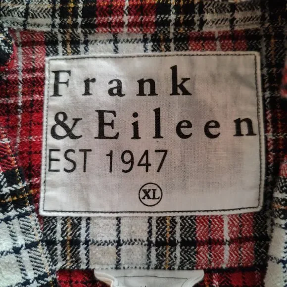 Frank & Eileen Plaid Button Front Shirt Made in Italy Womens XL Style Eileen - Picture 4 of 7